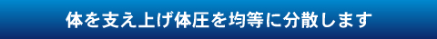 体を支え体圧を均等に分散します